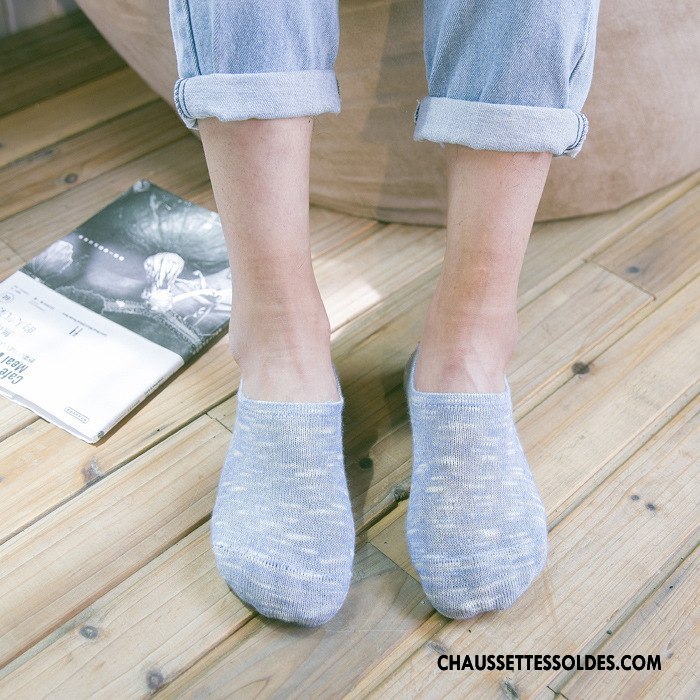 Chaussette Basse Homme Silicone Le Nouveau Bambou Antidérapant Été Invisible Bleu Clair