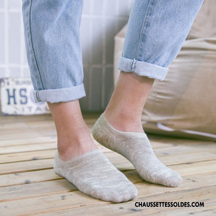 Chaussette Basse Homme Silicone Le Nouveau Bambou Antidérapant Été Invisible Bleu Clair