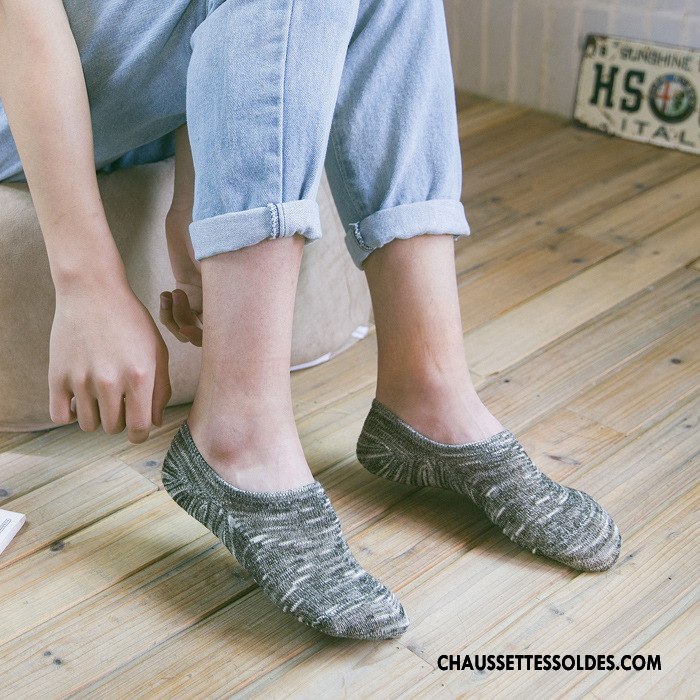 Chaussette Basse Homme Silicone Le Nouveau Bambou Antidérapant Été Invisible Bleu Clair