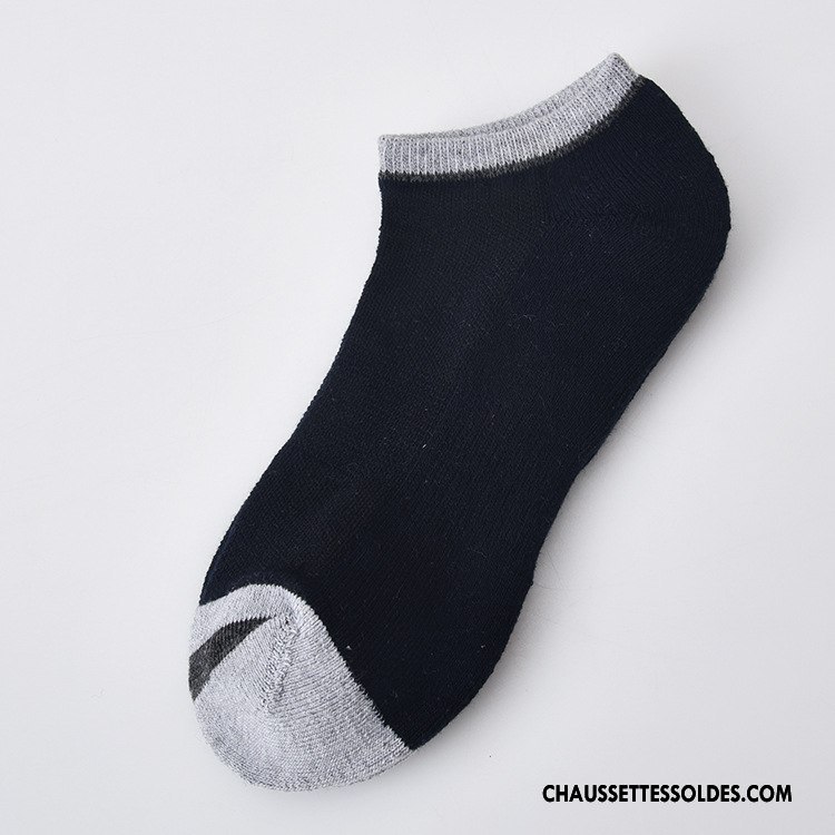 Chaussette Basse Homme Thermiques Hiver Terry Chaussette Courte Coton Bio Renforcé Noir