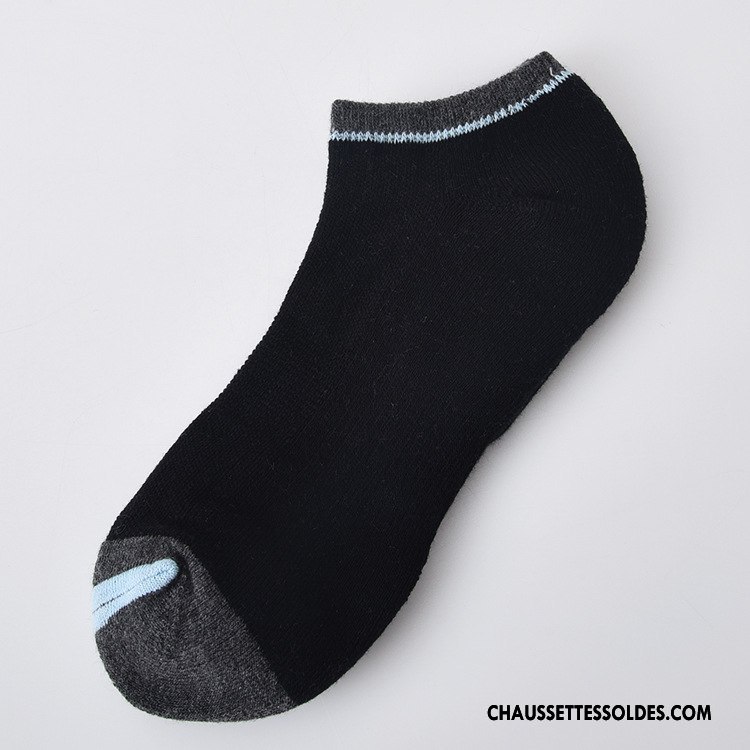 Chaussette Basse Homme Thermiques Hiver Terry Chaussette Courte Coton Bio Renforcé Noir