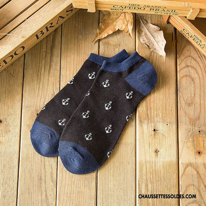Chaussette Basse Homme Tous Les Assortis Chaussette Courte 100% Coton Mode Printemps Coton Bio Bleu