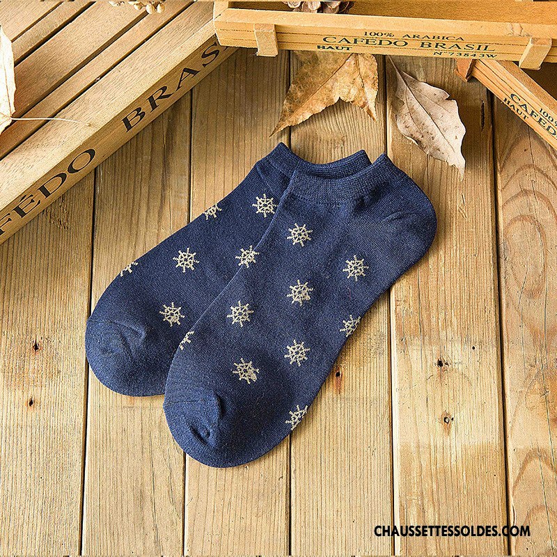 Chaussette Basse Homme Tous Les Assortis Chaussette Courte 100% Coton Mode Printemps Coton Bio Bleu
