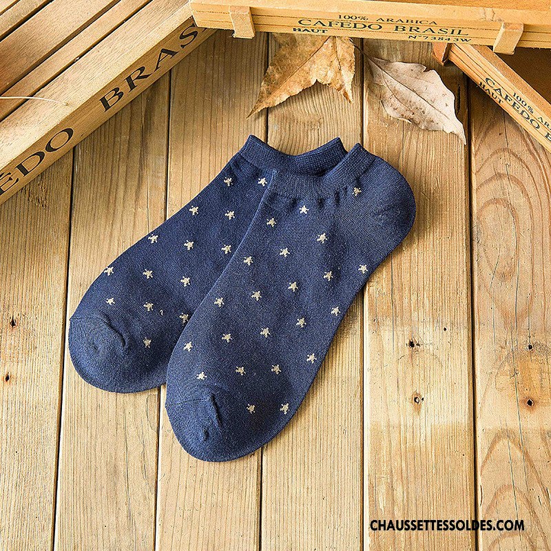 Chaussette Basse Homme Tous Les Assortis Chaussette Courte 100% Coton Mode Printemps Coton Bio Bleu