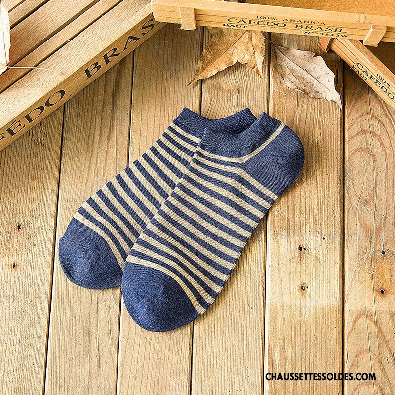 Chaussette Basse Homme Tous Les Assortis Chaussette Courte 100% Coton Mode Printemps Coton Bio Bleu