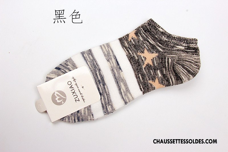 Chaussette Basse Homme Yarn Rétro Style National Bambou Chaussette Courte Été Coloré