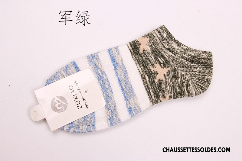 Chaussette Basse Homme Yarn Rétro Style National Bambou Chaussette Courte Été Coloré