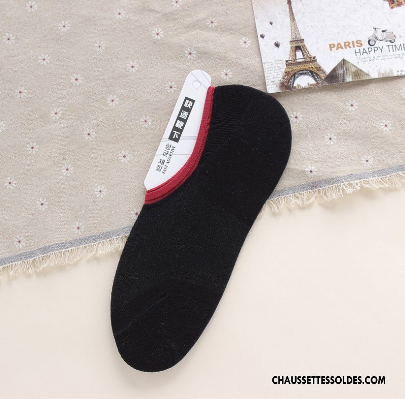 Chaussette Basse Homme Été Chaussette Basse Coupée 100% Coton Mince Très Mince Engrener Bleu Clair