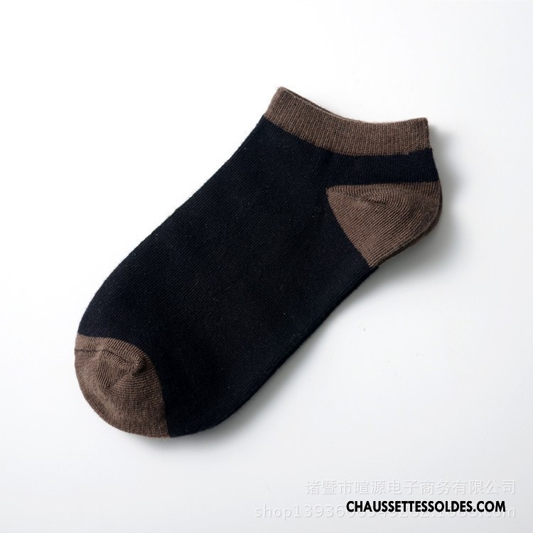 Chaussette Basse Homme Été Chaussette Courte Coton Bio Couleur Style Chaud Chaussette Basse Coupée Couleurs Mixtes Gris Clair