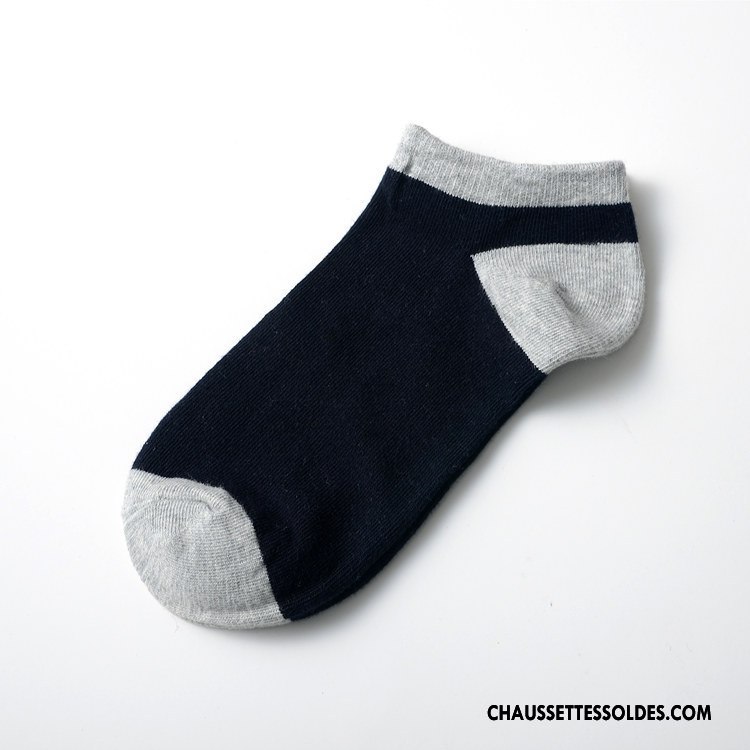 Chaussette Basse Homme Été Chaussette Courte Coton Bio Couleur Style Chaud Chaussette Basse Coupée Couleurs Mixtes Gris Clair