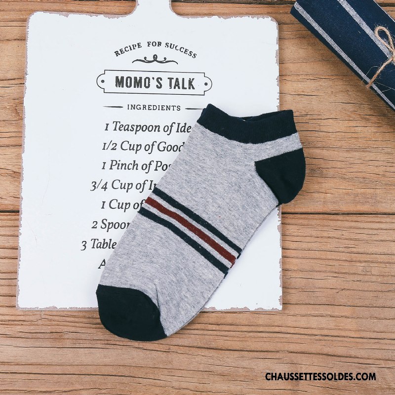 Chaussette Basse Homme Été Printemps Invisible Le Nouveau Chaussette Basse Coupée Chaussette Courte Coloré Gris Clair
