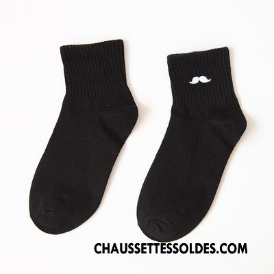 Chaussettes Courtes Femme 100% Coton Art Mouvement Amour Brodé Dame Rose Blanc