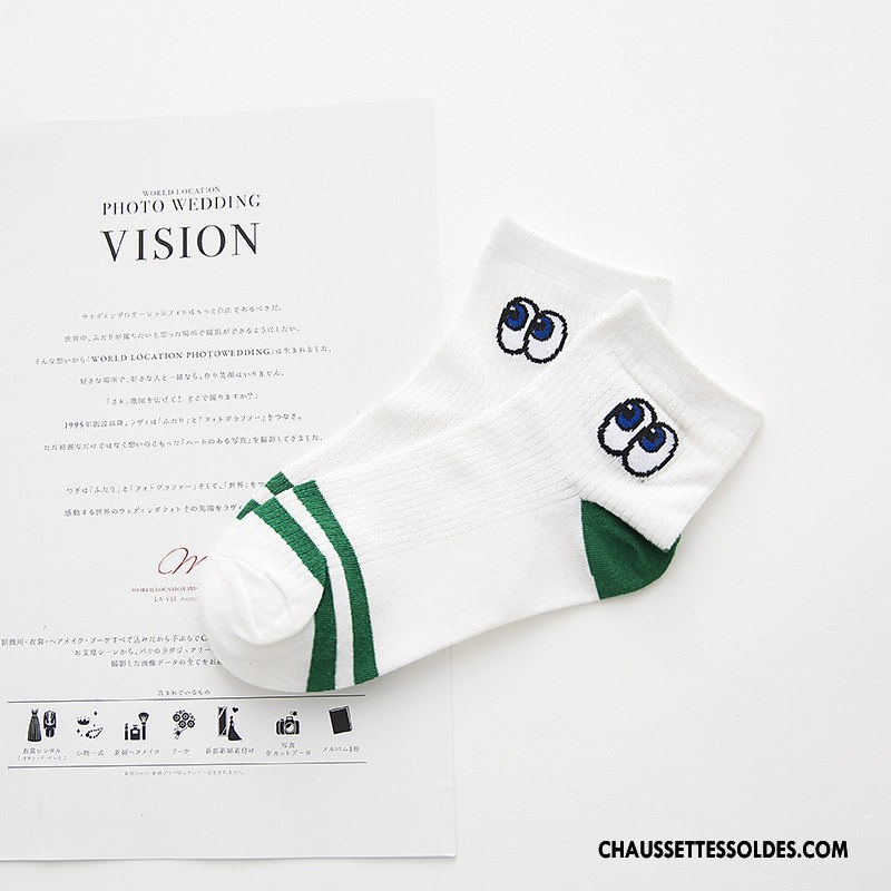 Chaussettes Courtes Femme 100% Coton Dame Art Nouvelles Arrivées Charmant Style Chaud Blanc