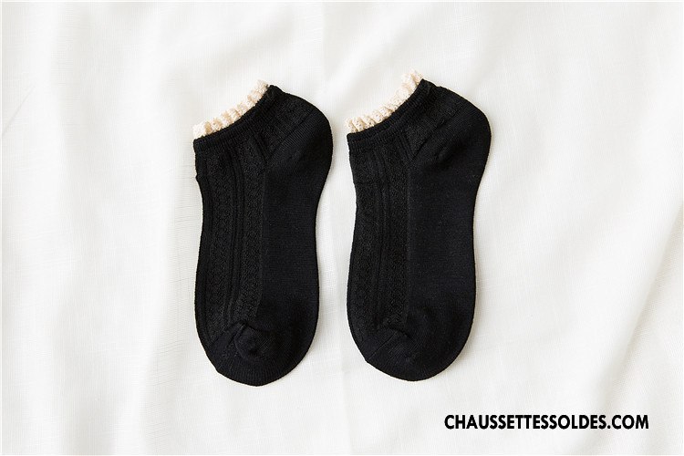 Chaussettes Courtes Femme 100% Coton Fleurs Été Coton Bio Nouvelles Arrivées Printemps Blanc