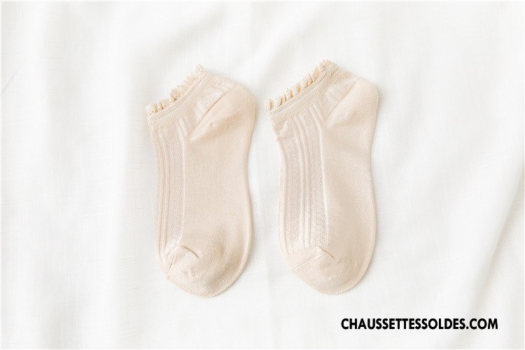 Chaussettes Courtes Femme 100% Coton Fleurs Été Coton Bio Nouvelles Arrivées Printemps Blanc