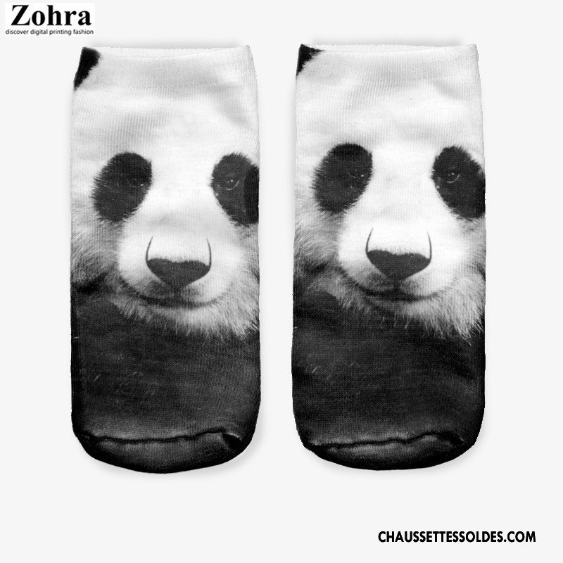 Chaussettes Courtes Femme Adulte Animal Ours Le Nouveau Gros Modèles Féminins Impression Noir