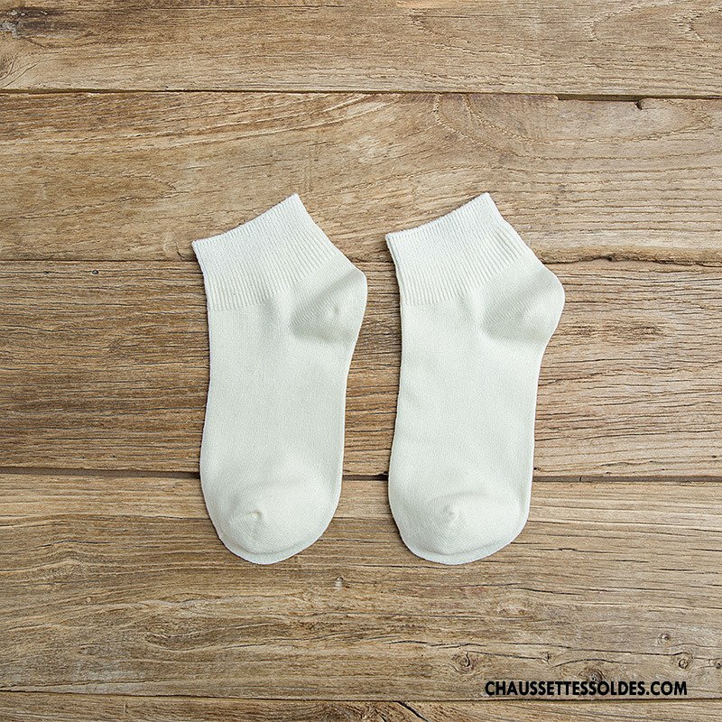 Chaussettes Courtes Femme Adulte Respirant Absorber La Sueur Coton Été Légère Pure Bleu
