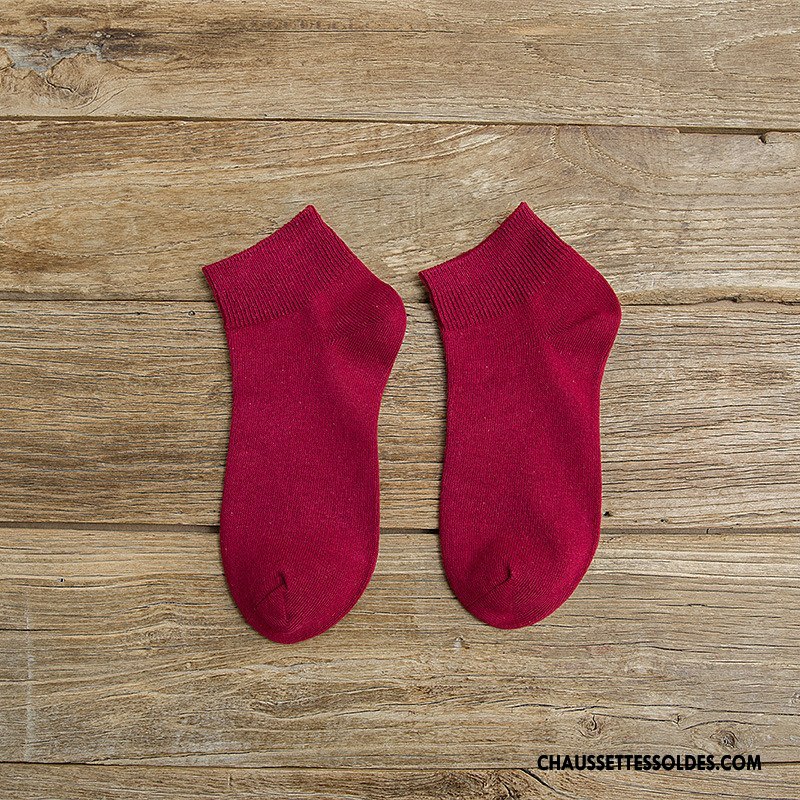 Chaussettes Courtes Femme Adulte Respirant Absorber La Sueur Coton Été Légère Pure Bleu