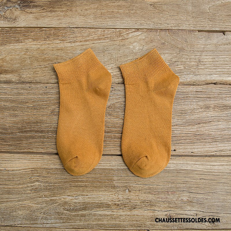 Chaussettes Courtes Femme Adulte Respirant Absorber La Sueur Coton Été Légère Pure Bleu