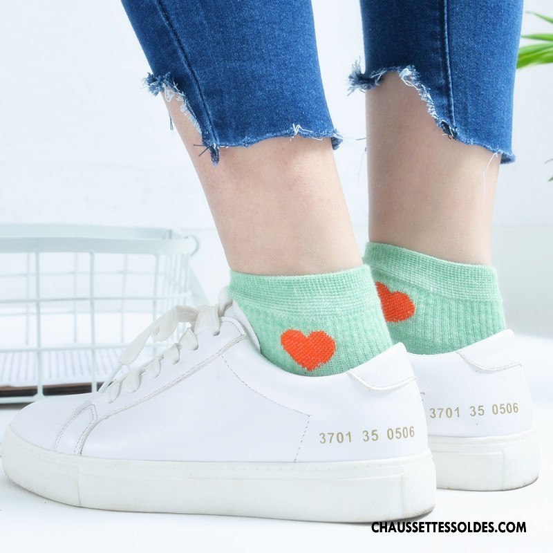 Chaussettes Courtes Femme Amour Basse Vent D'université Dame Petit Chaussette Basse Coupée Blanc Clair