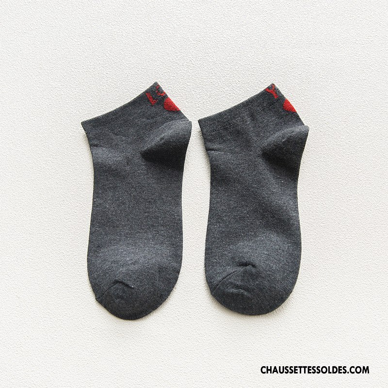 Chaussettes Courtes Femme Amour Nouvelles Arrivées Art Lettre Élève Basse Noir Clair