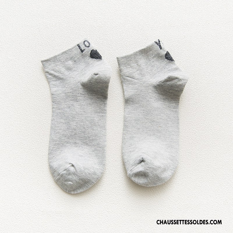 Chaussettes Courtes Femme Amour Nouvelles Arrivées Art Lettre Élève Basse Noir Clair