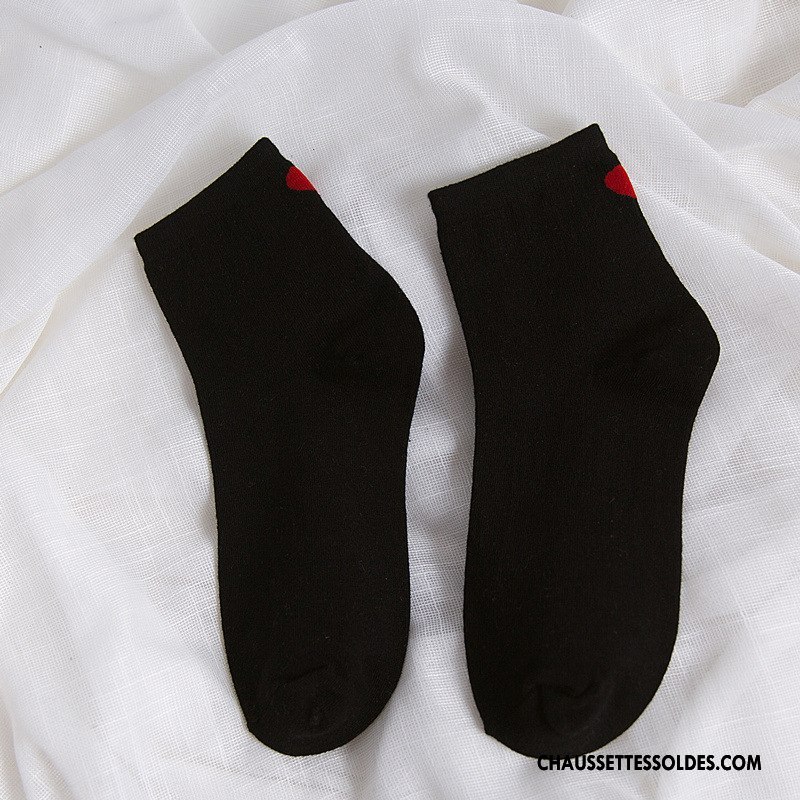 Chaussettes Courtes Femme Amour Nouvelles Arrivées Mouvement Rétro Dame En Forme De Coeur Blanc