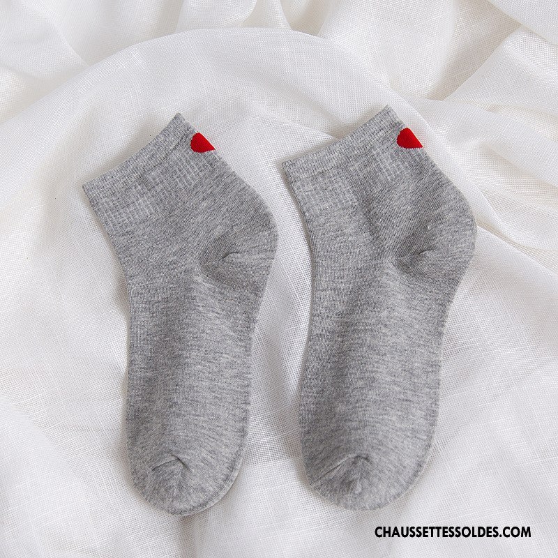 Chaussettes Courtes Femme Amour Nouvelles Arrivées Mouvement Rétro Dame En Forme De Coeur Blanc