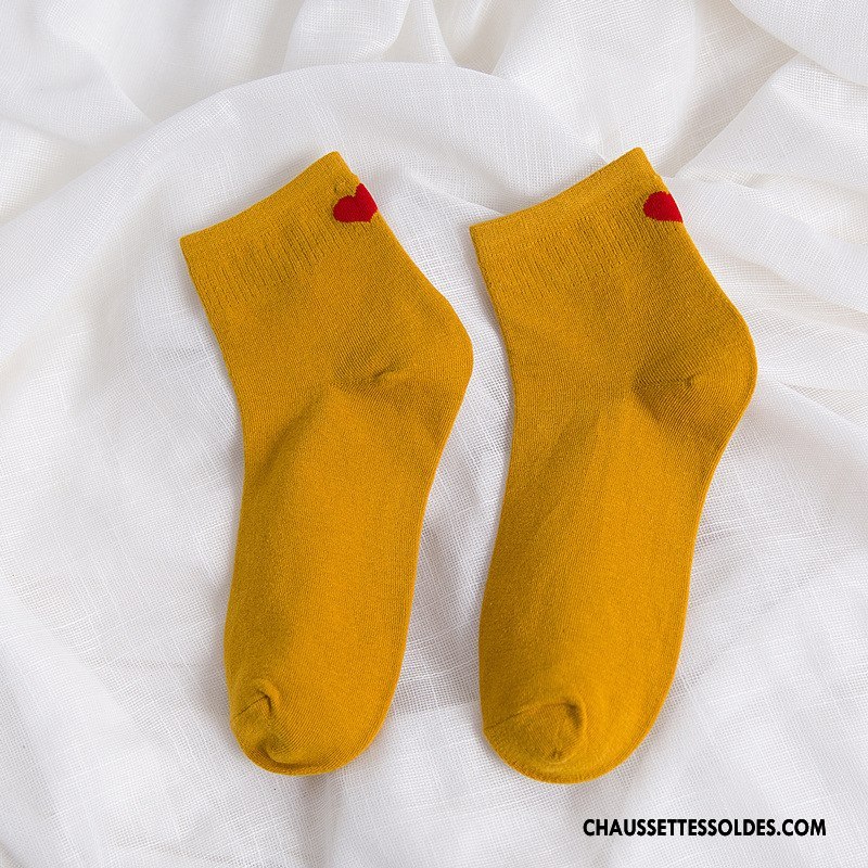 Chaussettes Courtes Femme Amour Nouvelles Arrivées Mouvement Rétro Dame En Forme De Coeur Blanc