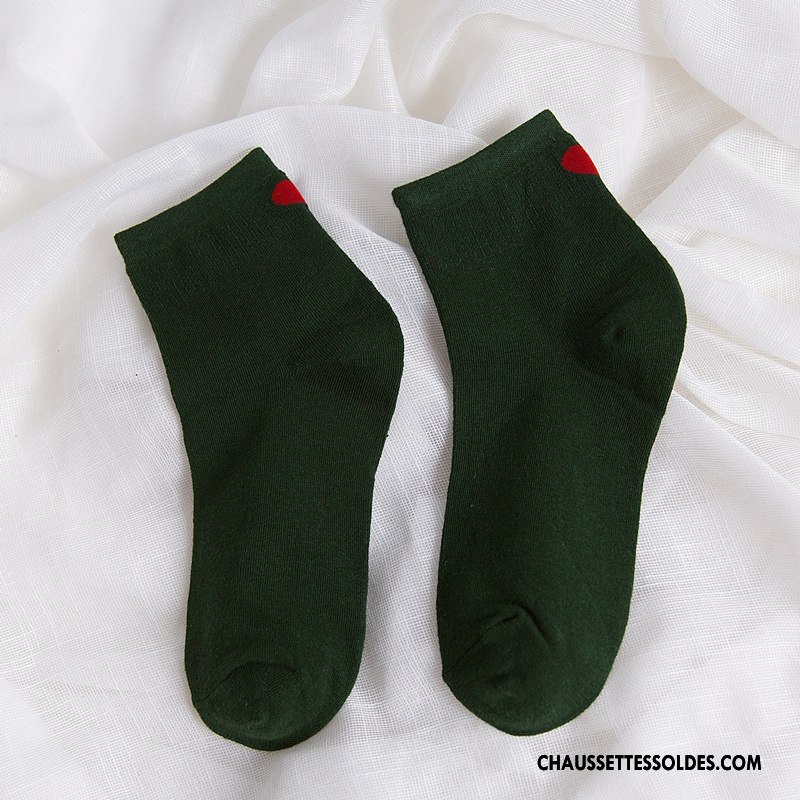 Chaussettes Courtes Femme Amour Nouvelles Arrivées Mouvement Rétro Dame En Forme De Coeur Blanc