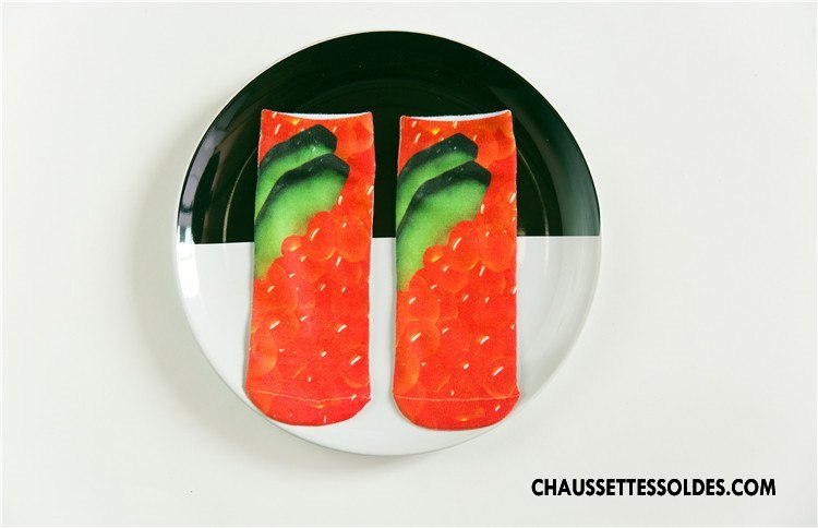 Chaussettes Courtes Femme Animal Chaussette Basse Coupée Rétro Printemps Dimensionnel Impression Rouge