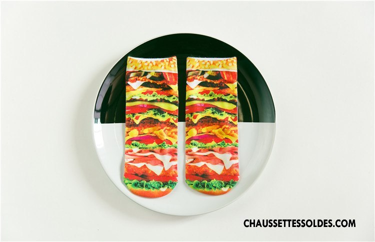 Chaussettes Courtes Femme Animal Chaussette Basse Coupée Rétro Printemps Dimensionnel Impression Rouge