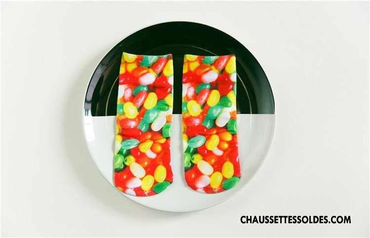 Chaussettes Courtes Femme Animal Chaussette Basse Coupée Rétro Printemps Dimensionnel Impression Rouge