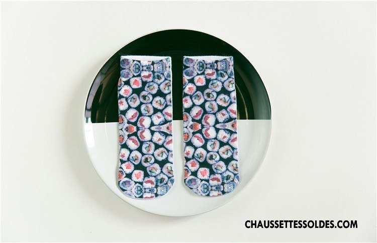 Chaussettes Courtes Femme Animal Chaussette Basse Coupée Rétro Printemps Dimensionnel Impression Rouge