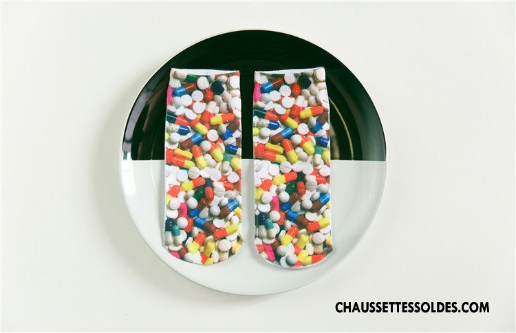 Chaussettes Courtes Femme Animal Chaussette Basse Coupée Rétro Printemps Dimensionnel Impression Rouge