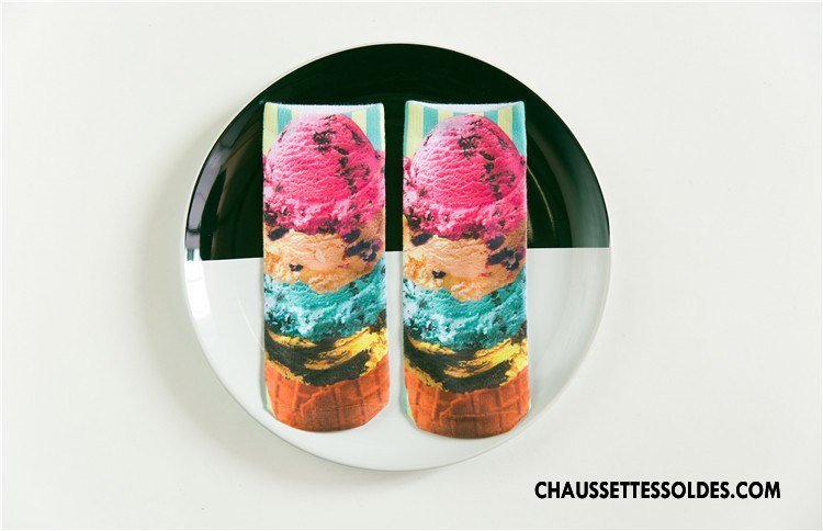 Chaussettes Courtes Femme Animal Chaussette Basse Coupée Rétro Printemps Dimensionnel Impression Rouge