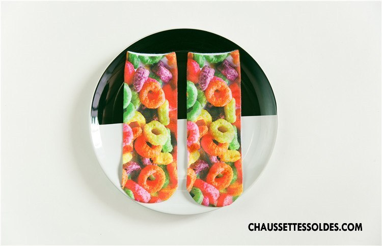 Chaussettes Courtes Femme Animal Chaussette Basse Coupée Rétro Printemps Dimensionnel Impression Rouge
