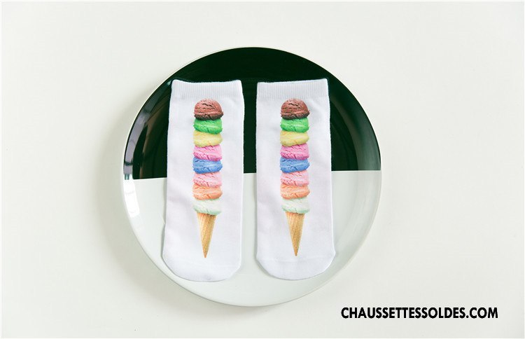 Chaussettes Courtes Femme Animal Chaussette Basse Coupée Rétro Printemps Dimensionnel Impression Rouge