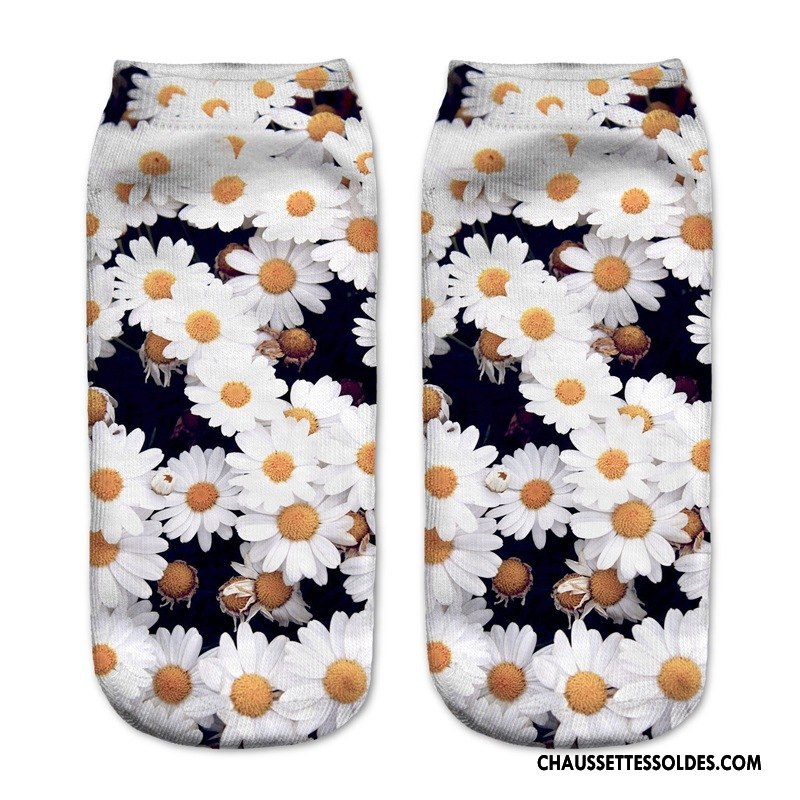 Chaussettes Courtes Femme Animal Chaussette Courte Modèles Féminins Le Nouveau Chaussette Basse Coupée Adulte Impression Jaune Clair