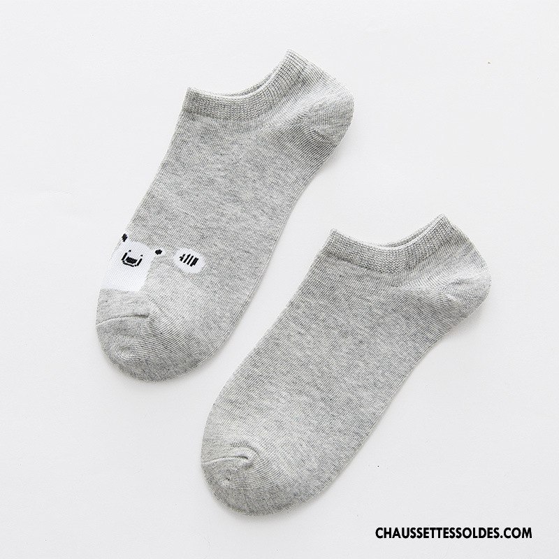 Chaussettes Courtes Femme Animal Chaussettes En Coton Le Nouveau L'automne Dessin Animé Dame Gris
