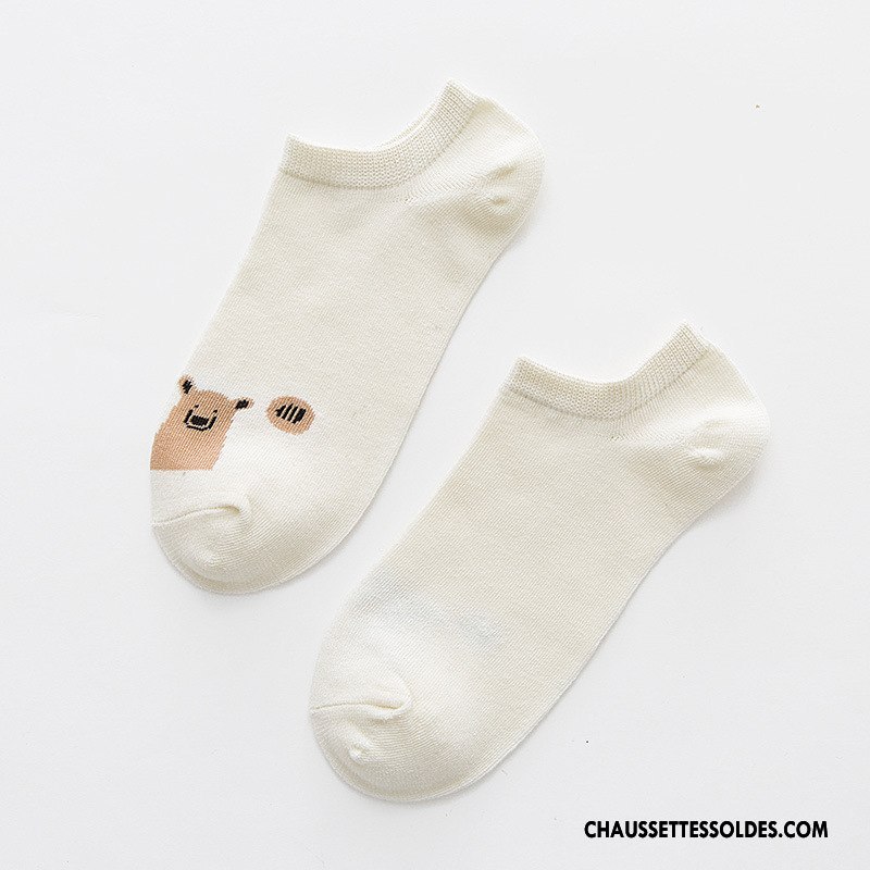 Chaussettes Courtes Femme Animal Chaussettes En Coton Le Nouveau L'automne Dessin Animé Dame Gris