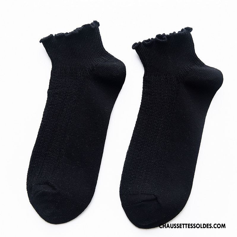 Chaussettes Courtes Femme Bois Respirant Chaussette Basse Coupée Été Engrener Légère Blanc