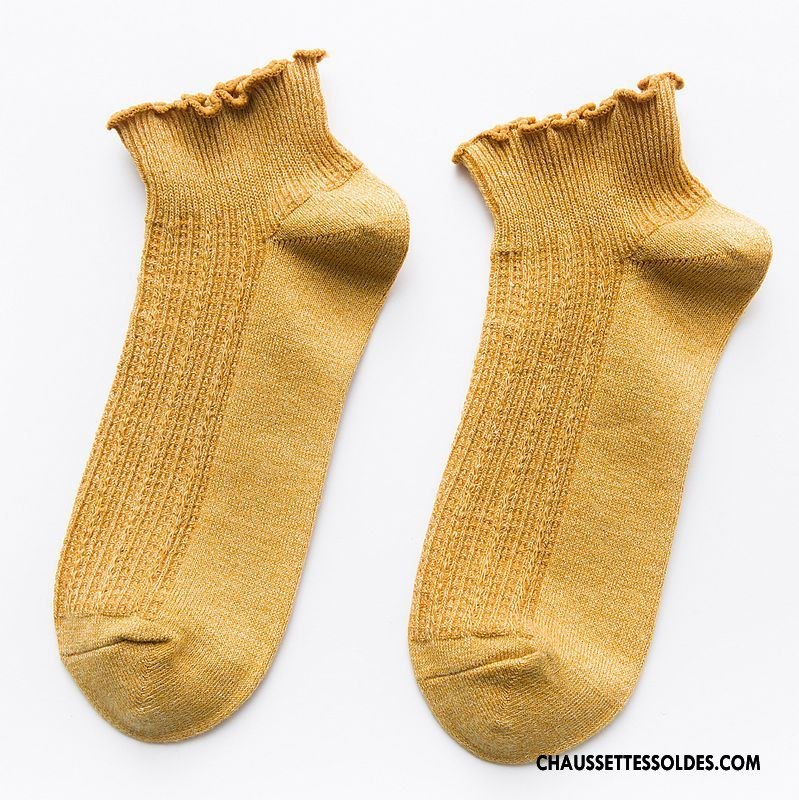 Chaussettes Courtes Femme Bois Respirant Chaussette Basse Coupée Été Engrener Légère Blanc