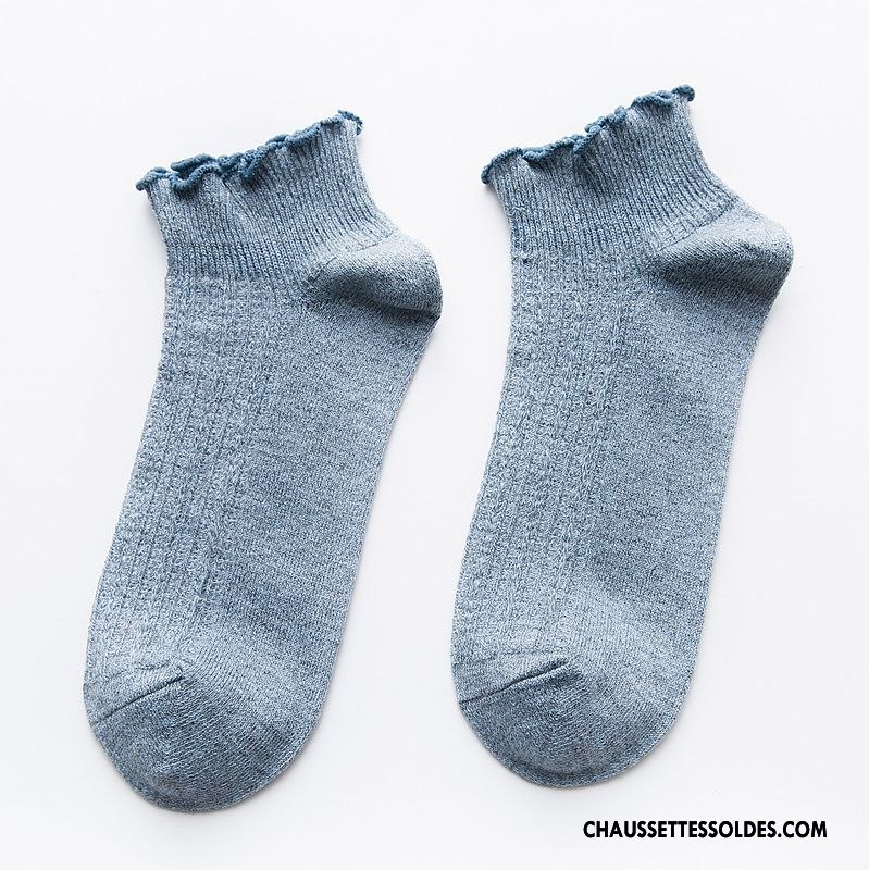 Chaussettes Courtes Femme Bois Respirant Chaussette Basse Coupée Été Engrener Légère Blanc