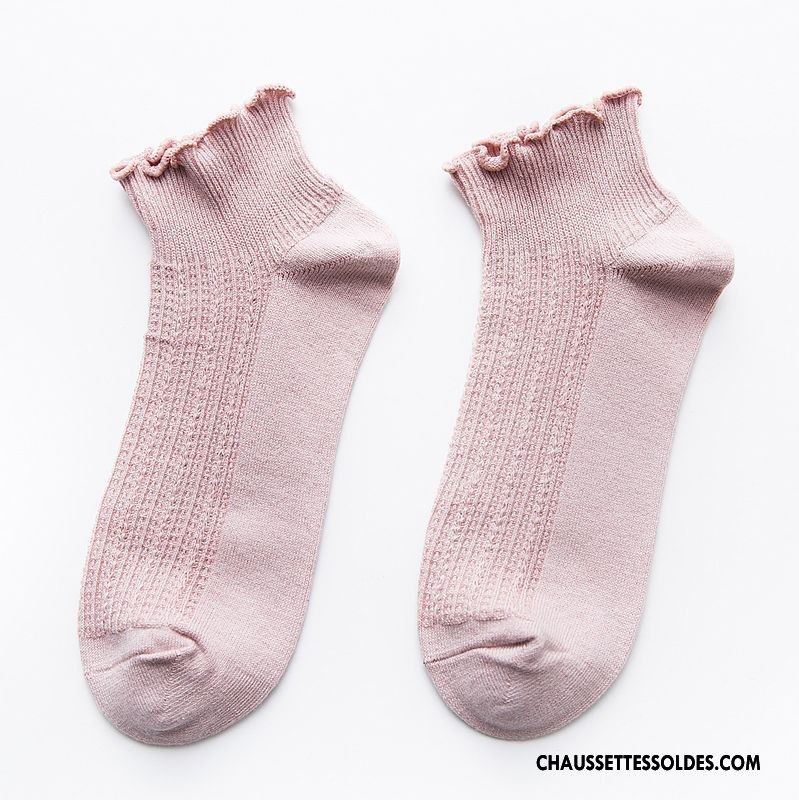 Chaussettes Courtes Femme Bois Respirant Chaussette Basse Coupée Été Engrener Légère Blanc
