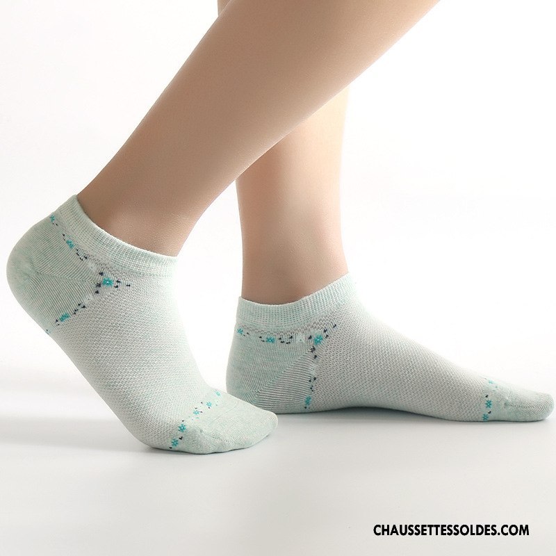 Chaussettes Courtes Femme Casual Matelassé Engrener Chaussette Courte Printemps L'automne Bleu