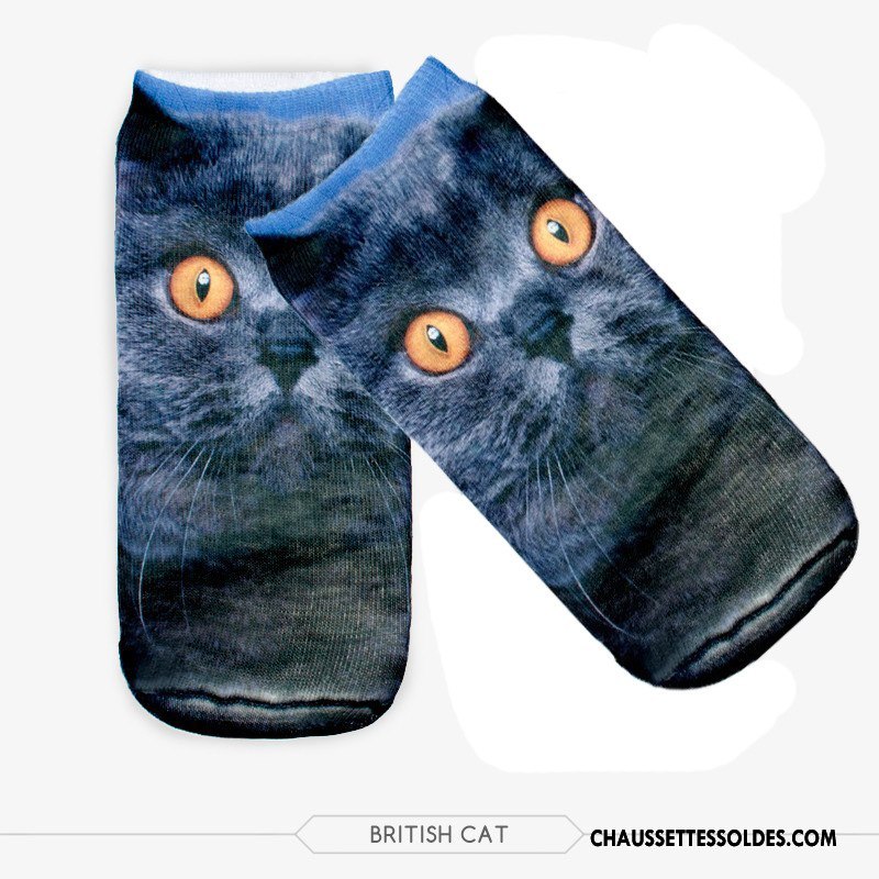 Chaussettes Courtes Femme Chat Chaussette Courte Chaussette Basse Coupée Modèles Féminins Adulte Le Nouveau Impression Bleu