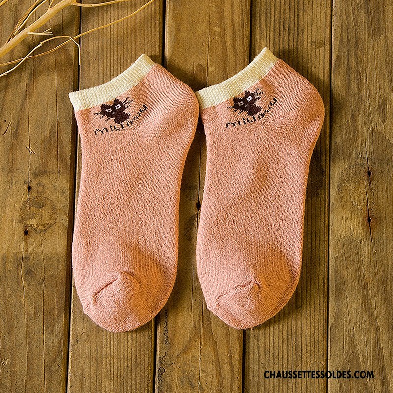 Chaussettes Courtes Femme Chat Le Nouveau Renforcé Hiver L'automne Terry Pure Gris
