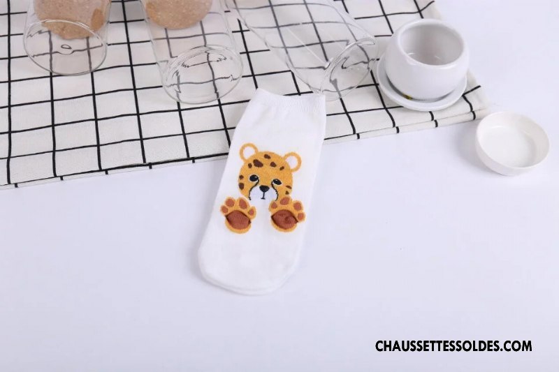 Chaussettes Courtes Femme Chaussette Basse Coupée 100% Coton Frais Le Nouveau Casual Dessin Animé Rose