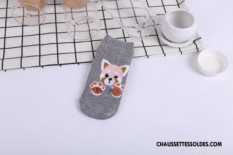 Chaussettes Courtes Femme Chaussette Basse Coupée 100% Coton Frais Le Nouveau Casual Dessin Animé Rose